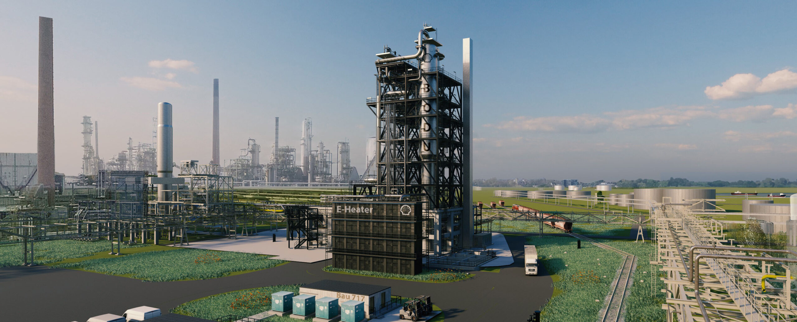 Major construction Progress for the new base oil plant at Shell Rheinland: components for the Electric process furnace have been successfully delivered